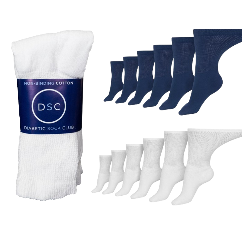 Men's Cotton Diabetic Crew Socks (6 Pair)