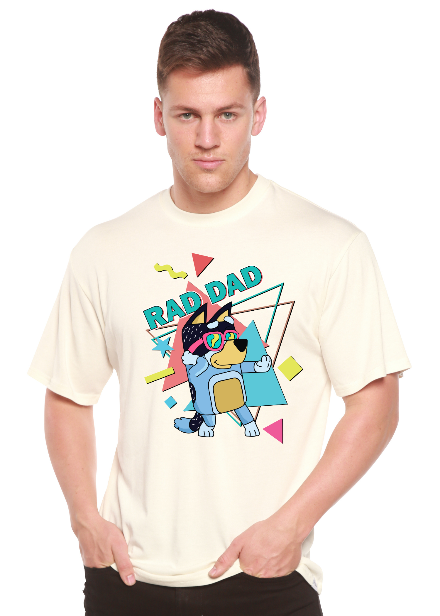 Rad Dad Bluey Men's Bamboo Short Sleeve Graphic T-Shirt