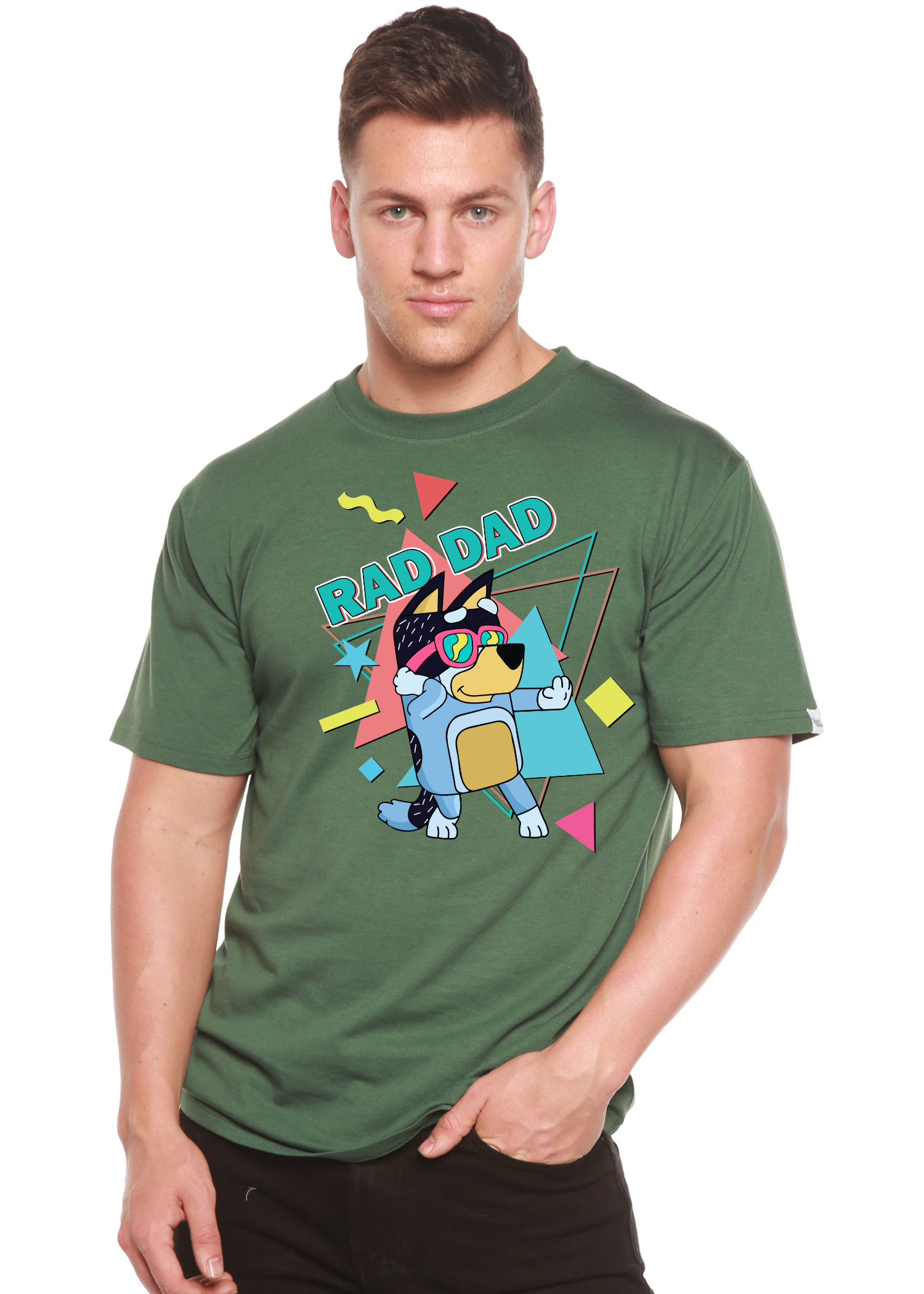 Rad Dad Bluey Men's Bamboo Short Sleeve Graphic T-Shirt