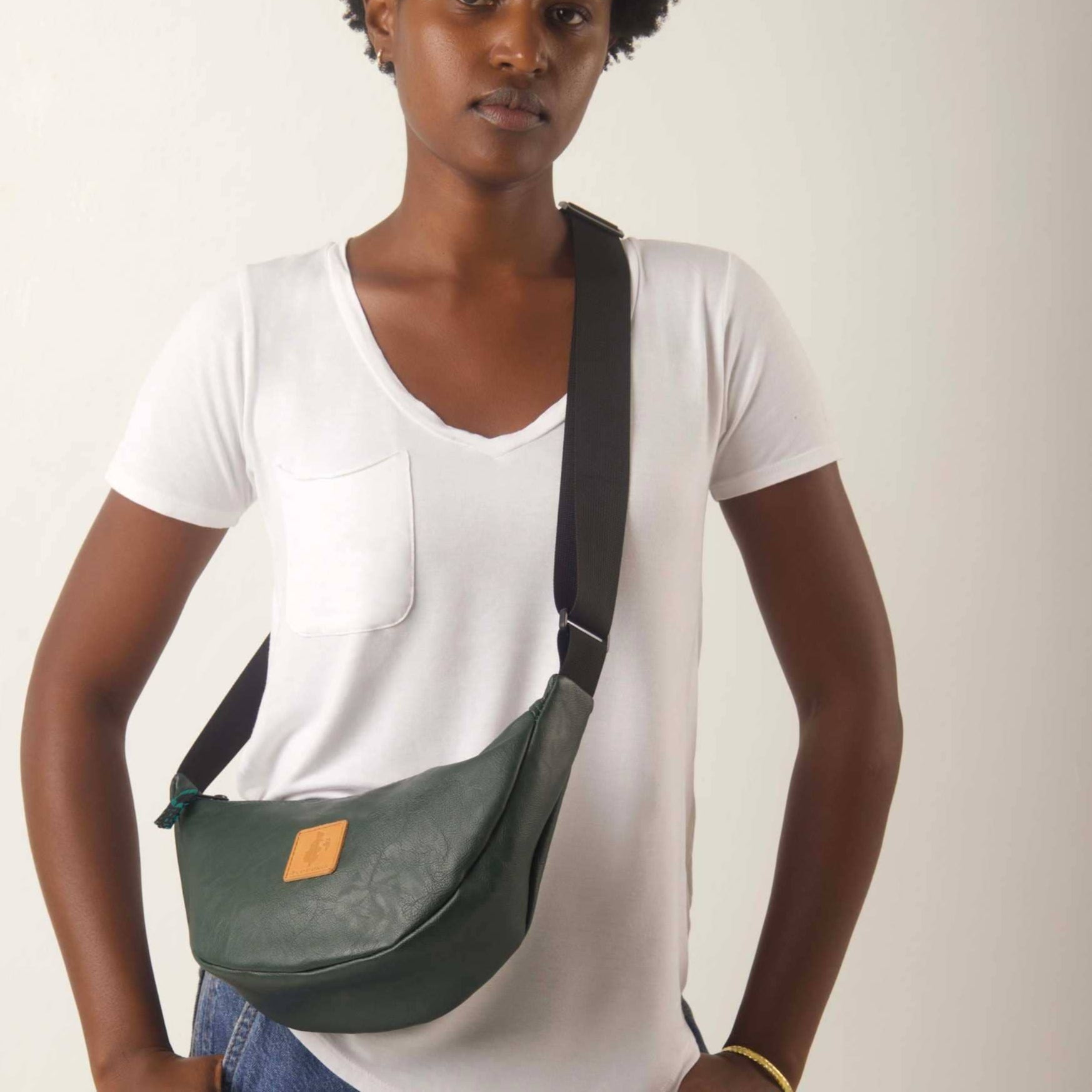 Round Mini Vegan Leather Shoulder Bag - Vegan Leather Purse