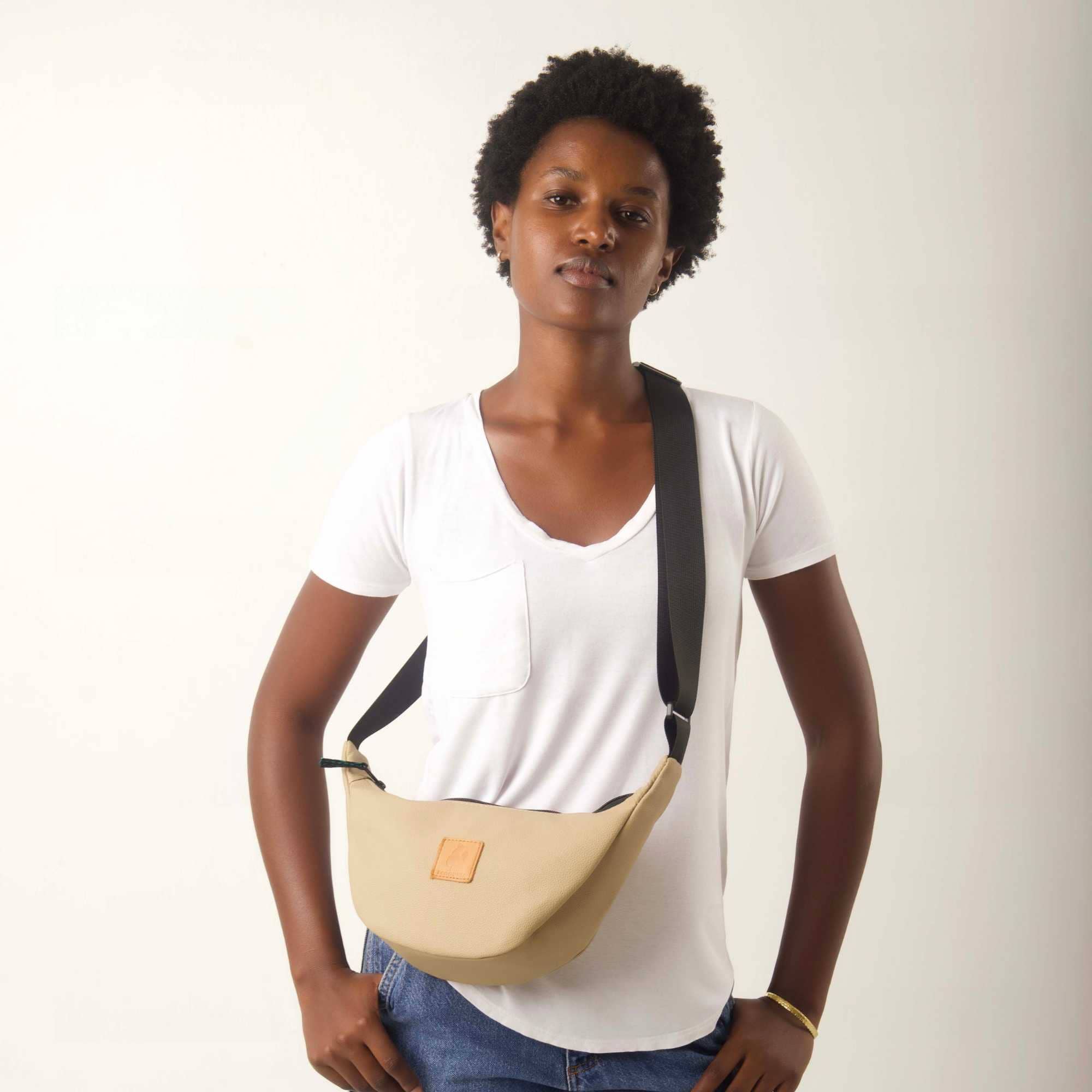 Round Mini Vegan Leather Shoulder Bag - Vegan Leather Purse