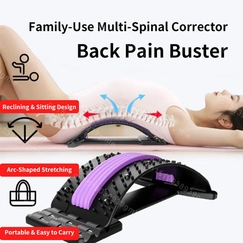 Back Stretcher Adjustable Massager Multi-Level Waist Neck Fitness Lumbar Cervical Spine Cervical Spine Support Massager Tools