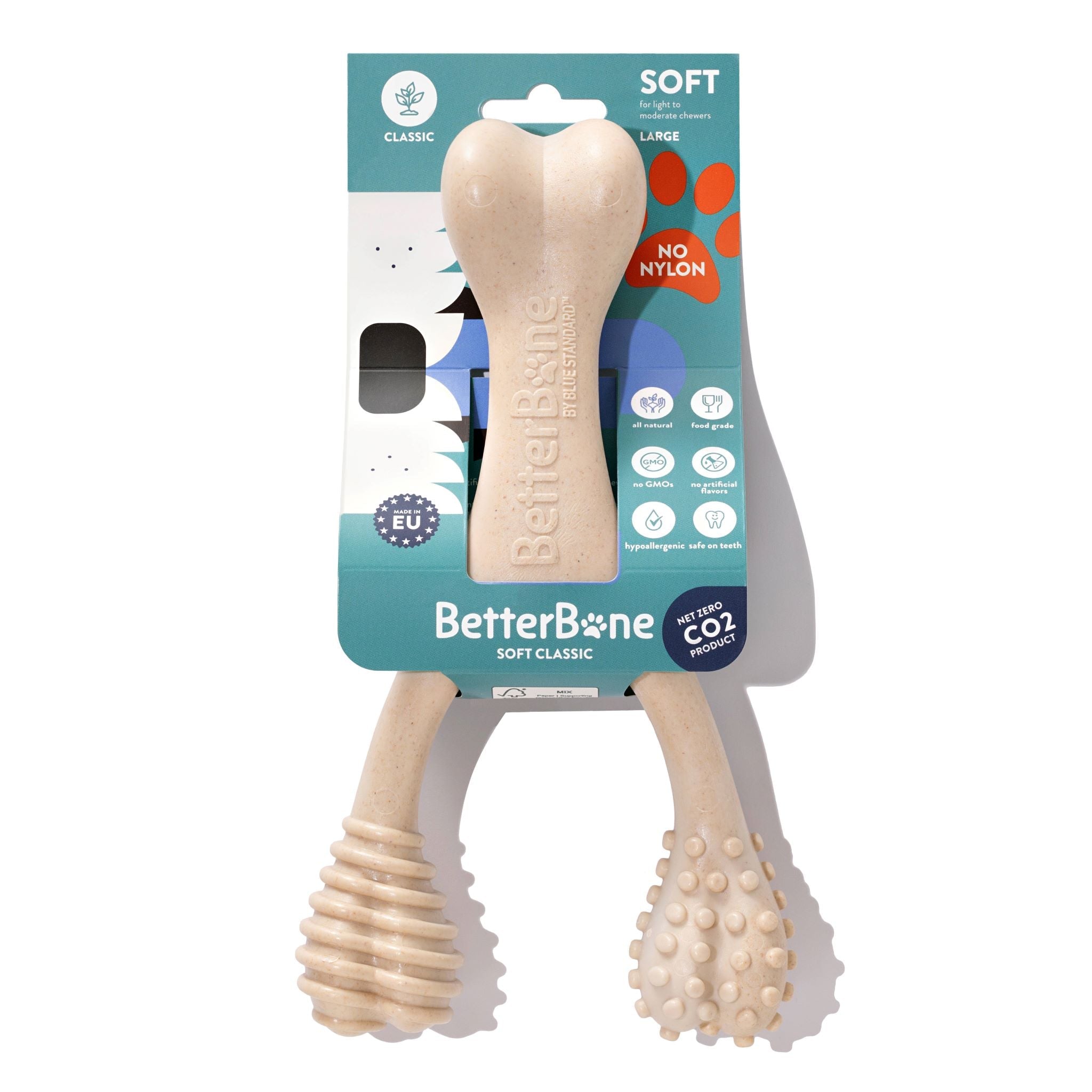 BetterBone SOFT Durability CHEW TOY: Natural Plant-Based Ingredients, Perfect for Teething Puppies, Senior Dogs & Gentle Chewers