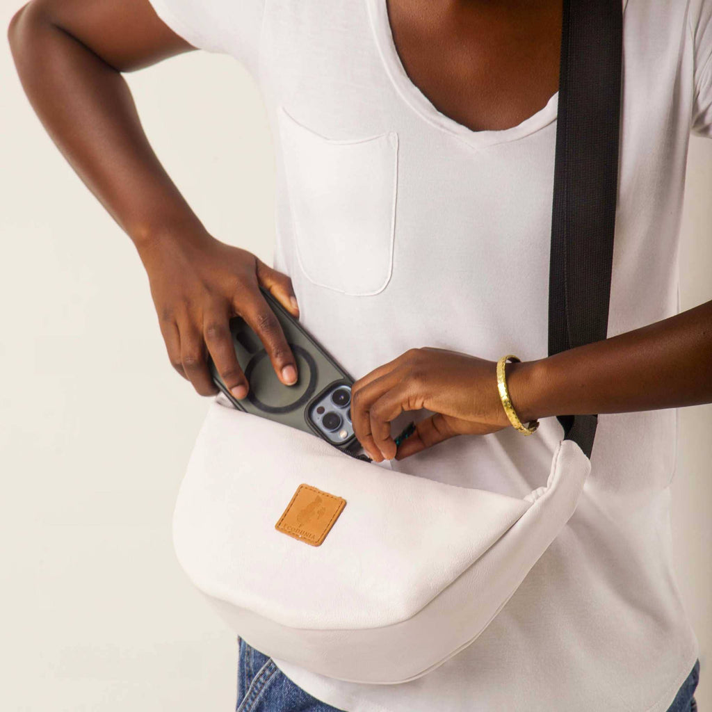 Round Mini Vegan Leather Shoulder Bag - Vegan Leather Purse